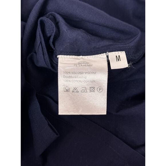 Sessun Dress Medium Womens Blue Cross Front Short Sleeve Mini - Picture 9 of 9